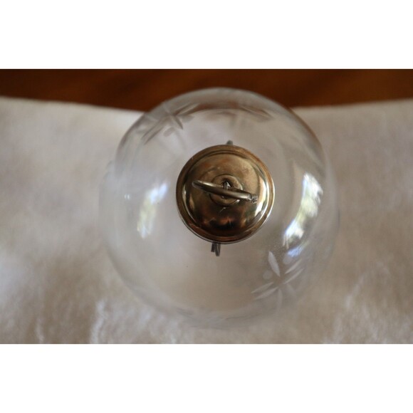 Vintage Large Clear Etched Glass Star Christmas Ornament Kugel Style 4" Dia. - Picture 7 of 10